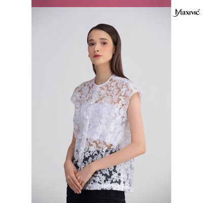 Áo ren organza trắng Maxivic M042302 