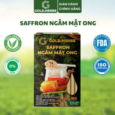 Hàng chính hãng - Saffron ngâm mật ong GoldzHerbs, 100% mật ong nguyên chất – Hũ 300g/ Hộp 15 gói x 10g