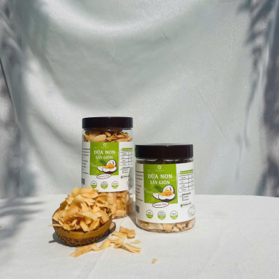 DỪA NON SẤY GIÒN - Coconut chips/ Thương hiệu HOLINUT