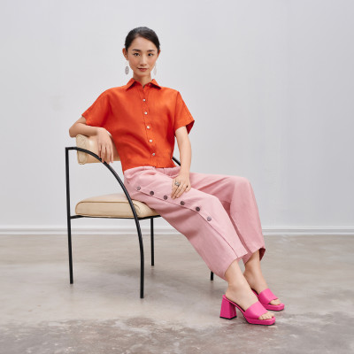 Quần Xẻ Ống Linen Anh Đào PAN068 thời trang thiết kế Hity