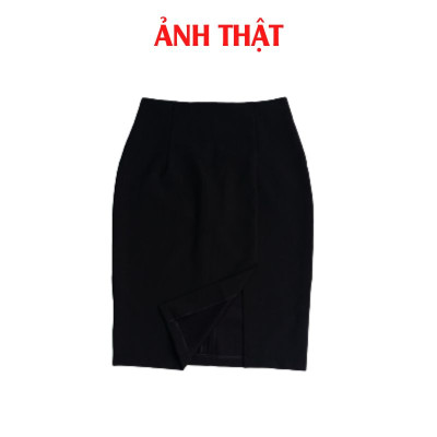Chân váy bút chì dáng ngắn dài 56cm xẻ tà trước duyên dáng vải kaki thun co giãn - New Design
