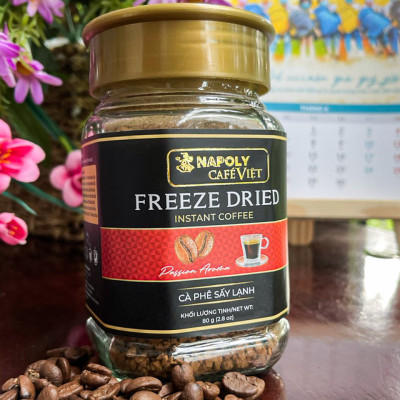 Cà Phê Sấy Lạnh FREEZE DRIED Napoli Coffee Robusta & Arabica Tiện Lợi Hòa Tan Uống Liền Thơm Ngon - Hủ 80gr