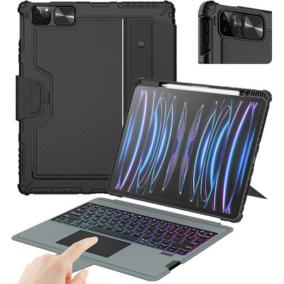 Bao Da Kèm Bàn Phím cho iPad Air 6 11 inch / iPad Air 6 13 inch 2024 M2 Nillkin Bumper Combo Case Keyboard- Hàng Chính Hãng