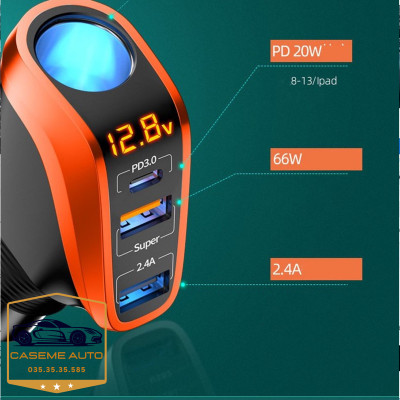 Tẩu Sạc Ô Tô Công Nghệ Mới Ozio, Củ Sạc Trên Ô Tô Chip Thông Minh An Toàn - Hàng Nhập Khẩu