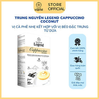 Combo 2 Hộp Cà Phê Trung Nguyên Legend Cappuccino Coconut – Hộp 12 Gói – Cà Phê Dừa Thơm Béo, Đậm Hương Vị Nhiệt Đới