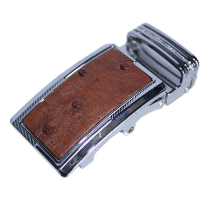 HC9420 - Đầu khóa da đà điểu Huy Hoàng da hột 3,5 phân đầu trắng màu nâu đỏ