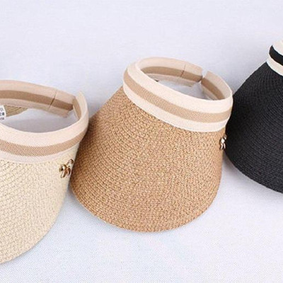 Mũ cói lưỡi trai nửa đầu chống nắng phù hợp đi chơi, đi biển (Màu nâu)