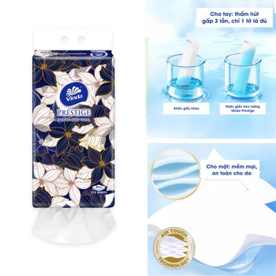[3 GÓI KHĂN TREO TƯỜNG] Khăn giấy treo tường cao cấp Vinda Prestige 4D 3 lớp 212 tờ