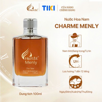 Nước Hoa Nam Charme Menly 100Ml Nhóm Hương Gỗ Cay Nồng Phong Cách Nam Tính, Sang Trọng Chính Hãng
