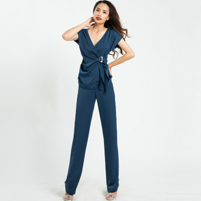 Quần Ống Suông Quần Tây Nữ Thời trang thiết kế Hity PAN032 (Xanh Thủy Thủ)