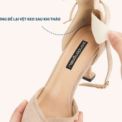 Bộ 2 cặp lót giày 4D bảo vệ gót chân và chống tuột gót giày (loại bầu) 1 CẶP KEM VÀ 1 CẶP ĐEN