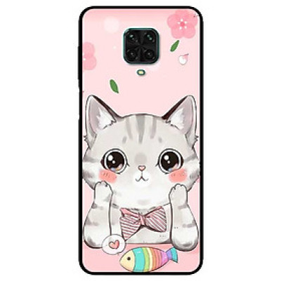 Ốp lưng dành cho Xiaomi Redmi 9s - 9 Pro - 9 Promax mẫu Mèo Hồng Ăn Cá