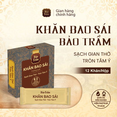 Combo Tròn Tâm Vẹn Nghĩa – Khăn Bao Sái Bảo Trầm + Nhang Trầm Nguyên Chất 180g | Thanh Tịnh, An Toàn