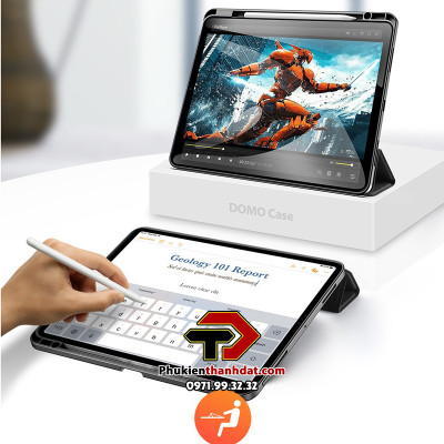 Bao da chống sốc cho iPad Pro 13 inch 2024 M4 chính hãng Dux Ducis Domo có ngăn để bút - Hàng chính hãng