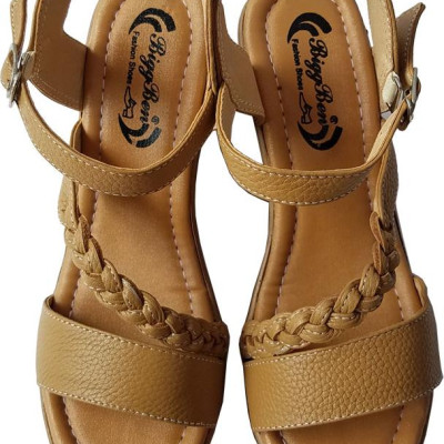 Giày Sandal Nữ Đế Xuồng BIGGBEN Da Bò Thật SDX19
