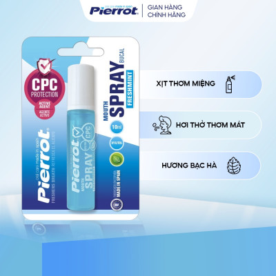 Combo Xịt Thơm Miệng Và Dụng Cụ Làm Sạch Lưỡi PIERROT Phù Hợp Cho Cả Người Nhạy Cảm