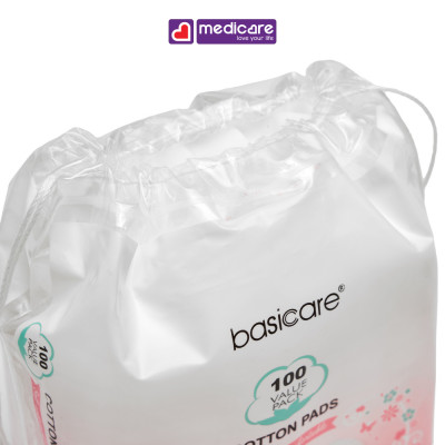 Bông tẩy trang BASICARE 100 miếng