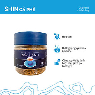 Cà phê hòa tan Arabica sấy lạnh 1in 1- SHIN Cà Phê - Hộp 100g
