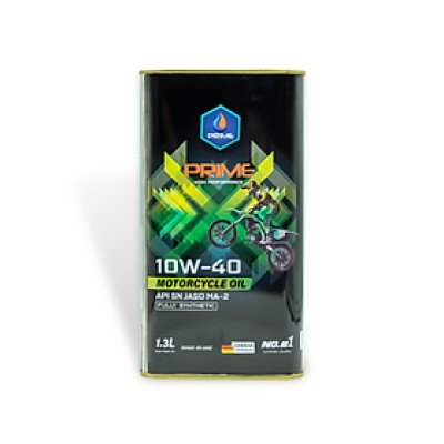 Nhớt Xe Máy PRIME Lon 1.3L Tổng Hợp Toàn Phần-10W40-SN-MA2 Cho Satria-Raider/Nhớt 1.3L/Nhớt Satria