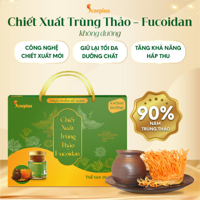 [LOẠI THƯỢNG HẠNG] Nước chiết xuất trùng thảo fucoidan không đường SCORIUS 420ml bồi bổ sức khỏe