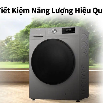 Máy giặt Hisense Inverter cửa ngang WFQA1043BT 10.5kg diệt khuẩn 99%, tiết kiệm điện, bảo hành 3 năm - HÀNG CHÍNH HÃNG