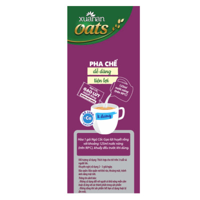 Combo 2 túi: Ngũ Cốc Gạo Lứt Huyết Rồng ít đường 400G + N.Cốc Gạo Lứt No Sugar[đường ăn kiêng]400G(Tặng Kèm 2 Túi Yến Mạch 150G)