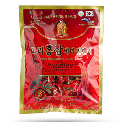 Kẹo Hồng Sâm Vitamin Hàn Quốc - Ginseng House Gói 200g