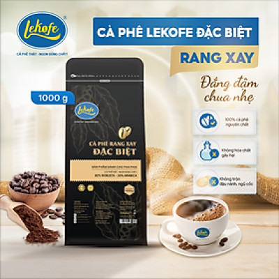 Cà phê rang xay Đặc Biệt Lekofe 80% Robusta 20% Arabica Đắng đậm chua nhẹ Túi 1000g