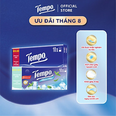 [MUA 3 LỐC TẶNG 1 GÓI GIẤY RÚT] Khăn giấy bỏ túi cao cấp Tempo Regular - 4 lớp bền dai - Thương hiệu Đức (30 Gói)