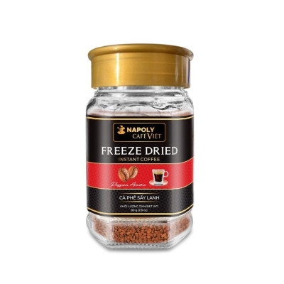 Cà Phê Sấy Lạnh FREEZE DRIED Napoli Coffee Robusta & Arabica Tiện Lợi Hòa Tan Uống Liền Thơm Ngon - Hủ 80gr