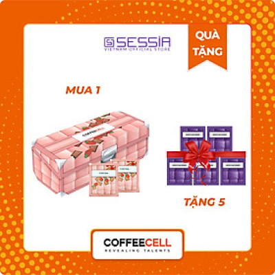[MUA 1 TẶNG 5] Cacao và Dâu Tây Với Nhân Sâm Trắng Thượng Hạng COFFEECELL (20 gói x 15g) - Vị Đậm Đà, Hương Sảng Khoái - Hàng Chính Hãng
