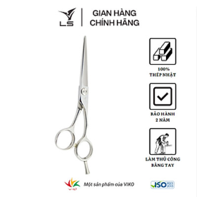 Kéo cắt tóc LS JP551 lưỡi thẳng quai offset vênh đỡ ngón tháo rời -tặng bao da và bộ vệ sinh kéo