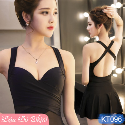 Bộ bơi liền thân nữ dáng váy lưng trần sexy, áo tắm một mảnh có gọng đệm nâng đẩy vòng một, chất thun bơi lạnh dày đẹp mịn mát, co giãn tốt | KT098