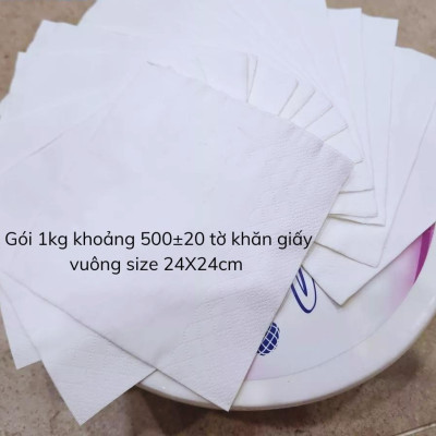KHĂN GIẤY VUÔNG NAPKIN MYLAN CAO CẤP 24x24 SIÊU TIẾT KIỆM 1KG/GÓI