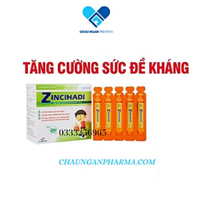 Siro tăng cường sức đề kháng ZINCIHADI Hadiphar Hộp 20 gói