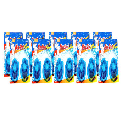 Bộ 10 vỉ tẩy khử mùi khử khuẩn, khử mùi bồn cầu Hàn Quốc  Blueshot - 1 viên dùng được 600 lần xả nước (~1 tháng)
