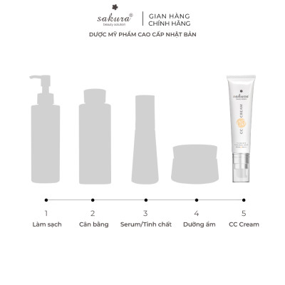 Kem Trang Điểm Chống Nắng Sakura CC Cream Flawless Control Base (40ml)