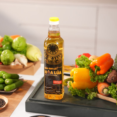 Dầu Gạo Lứt Hoa Lúa chai 1 lít - Tốt cho sức khoẻ tim mạch