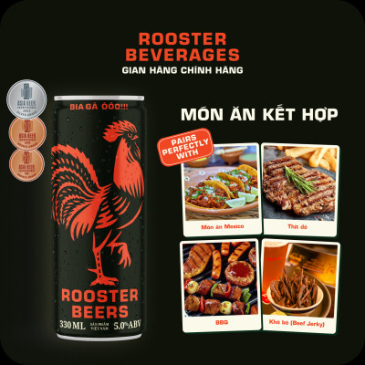Bia thủ công | Rooster Beers (Bia Gà) Dark Thùng 10 Lon Sleek x 330ml