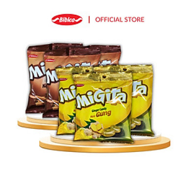 Combo Mix 6 Kẹo Cứng Migita Gừng và Quế Bibica 70g