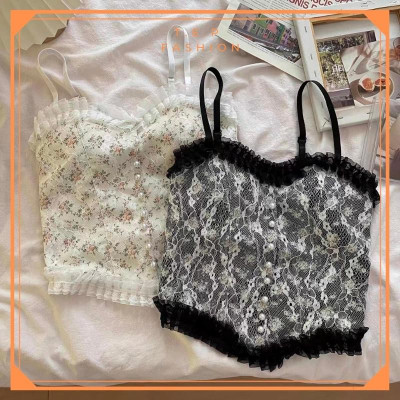 Áo Bra Ren, Áo 2 Dây Ren Hoa Nổi Có Mút Ngực Sexy Tep Fashion A2D-R01