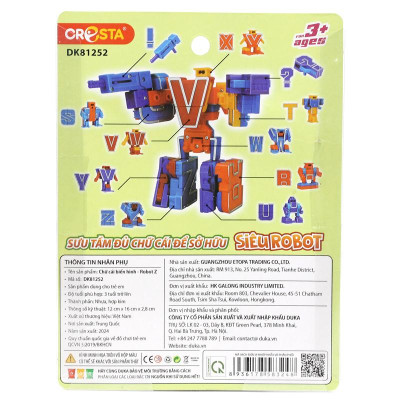 Đồ Chơi Lắp Ráp Biến Hình Robot Chữ Cái Z - Cresta DK81251