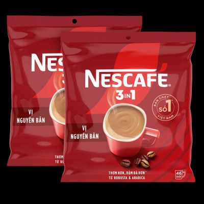 [Tặng ly sứ cao cấp] Cà phê Hòa tan NESCAFÉ VỊ NGUYÊN BẢN 46 gói Đậm Thơm Hoàn Hảo