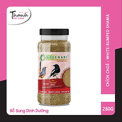 Cám Chim Chích Chòe  của hiệu GREENABC – Có 2 loại hằng ngày và bổ sung giúp chim căng lửa, phong độ, mượt lông – Hộp 280g
