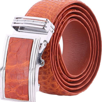 Thắt Lưng Nam Da Cá Sấu Gai Bụng Bản Lớn Huy Hoàng HT4777 - Vàng