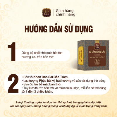 Combo Tròn Tâm Vẹn Nghĩa – Khăn Bao Sái Bảo Trầm + Nhang Trầm Nguyên Chất 180g | Thanh Tịnh, An Toàn