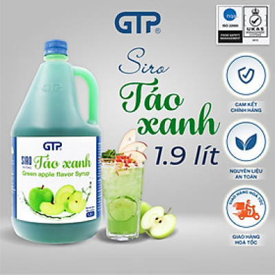 Siro Táo xanh GTP - Chuyên dùng pha chế: Trà sữa, Trà trái cây, Cocktail, Mocktail…