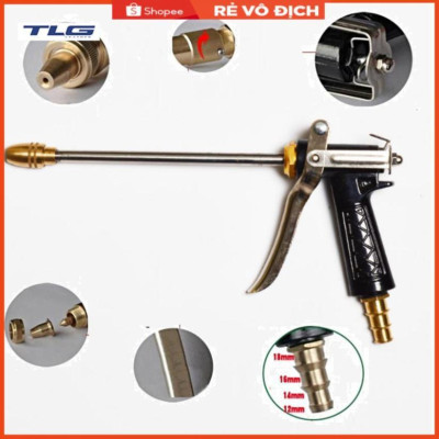Bộ dây vòi xịt nước rửa xe, tưới cây . tăng áp 3 lần, loại 3m, 5m 206318 đầu đồng,cút,nối vàng+ tặng mở chai