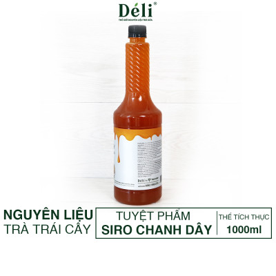 Siro chanh dây Déli - 1 lít - đậm đặc, chuyên dùng pha chế trà trái cây, soda