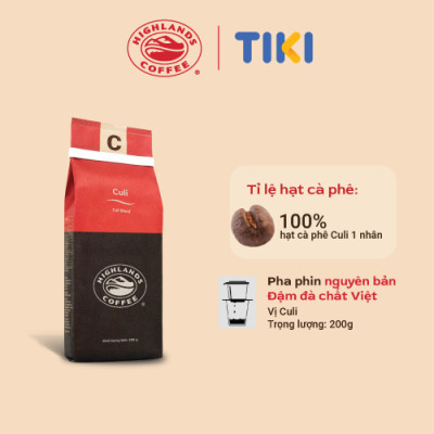 [ Mua 3 tặng 1] Cà phê rang xay Culi Highlands coffee 200g